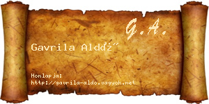Gavrila Aldó névjegykártya